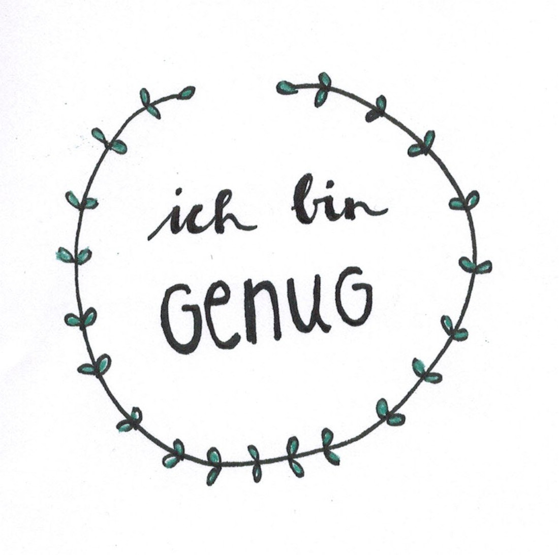 Geschriebene Worte: ich bin genug